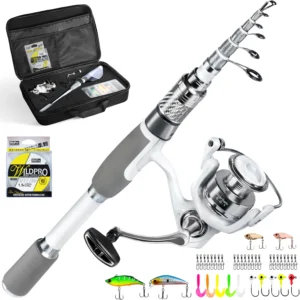 Fishing Rod and Reel Combo Carbon Fiber Telescopic
