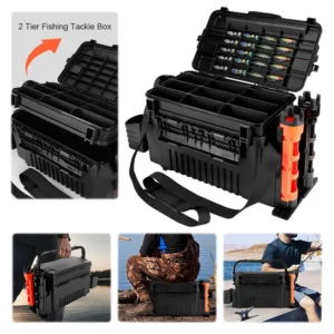 Portable Fishing Tackle Box 2 Tier Multi-functional