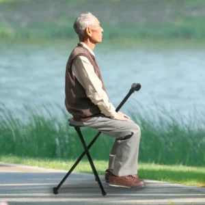 Portable Folding Walking Cane with Tripod Chair