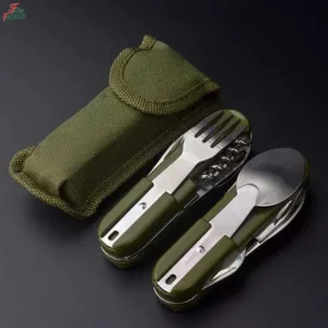 Camping Gear Portable Portable 5-in-1 Stainless Steel Travel Set,
