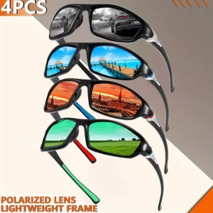 A set of 4 cycling sports fashion glasses, suitable for both men and women,