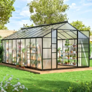4x6~10x18FT Multi-Size Polycarbonate Greenhouse PC Panels Aluminum Frame